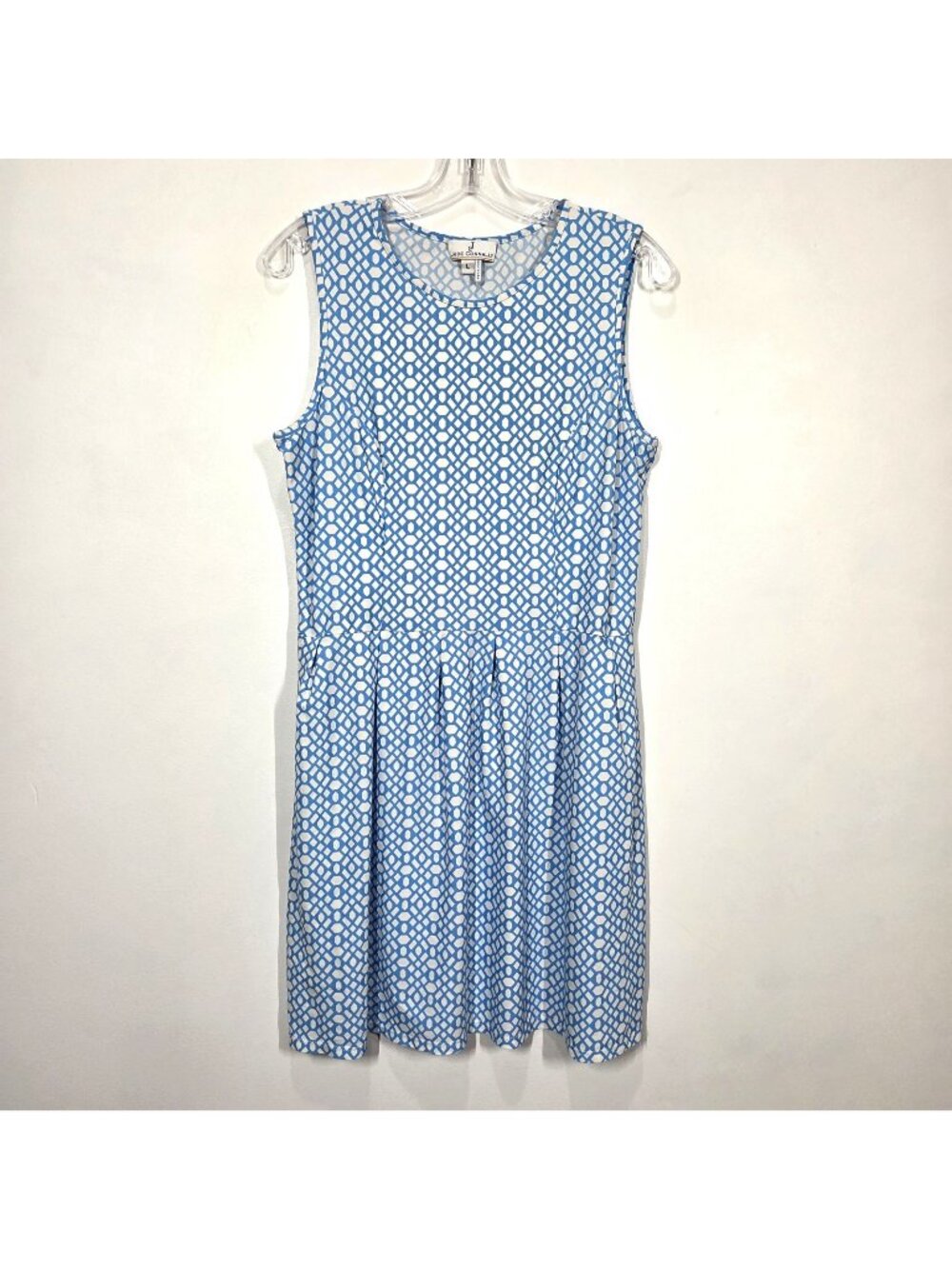 Jude Connally Dress Large Blue Rachel A Line Stretch Lightweight Preppy Pockets